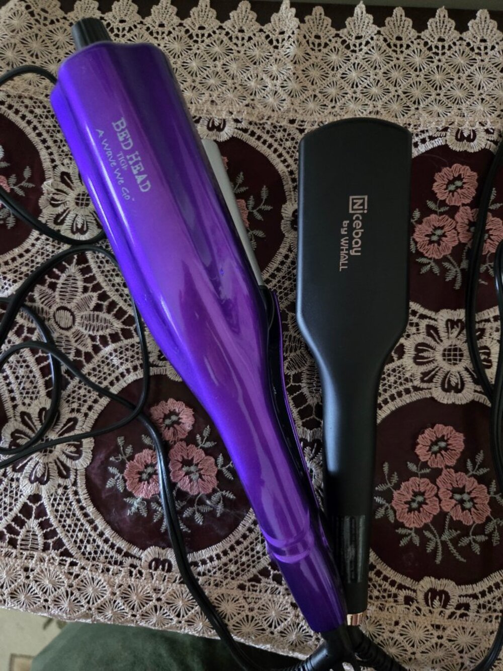 Hair straightener brush and hair waver